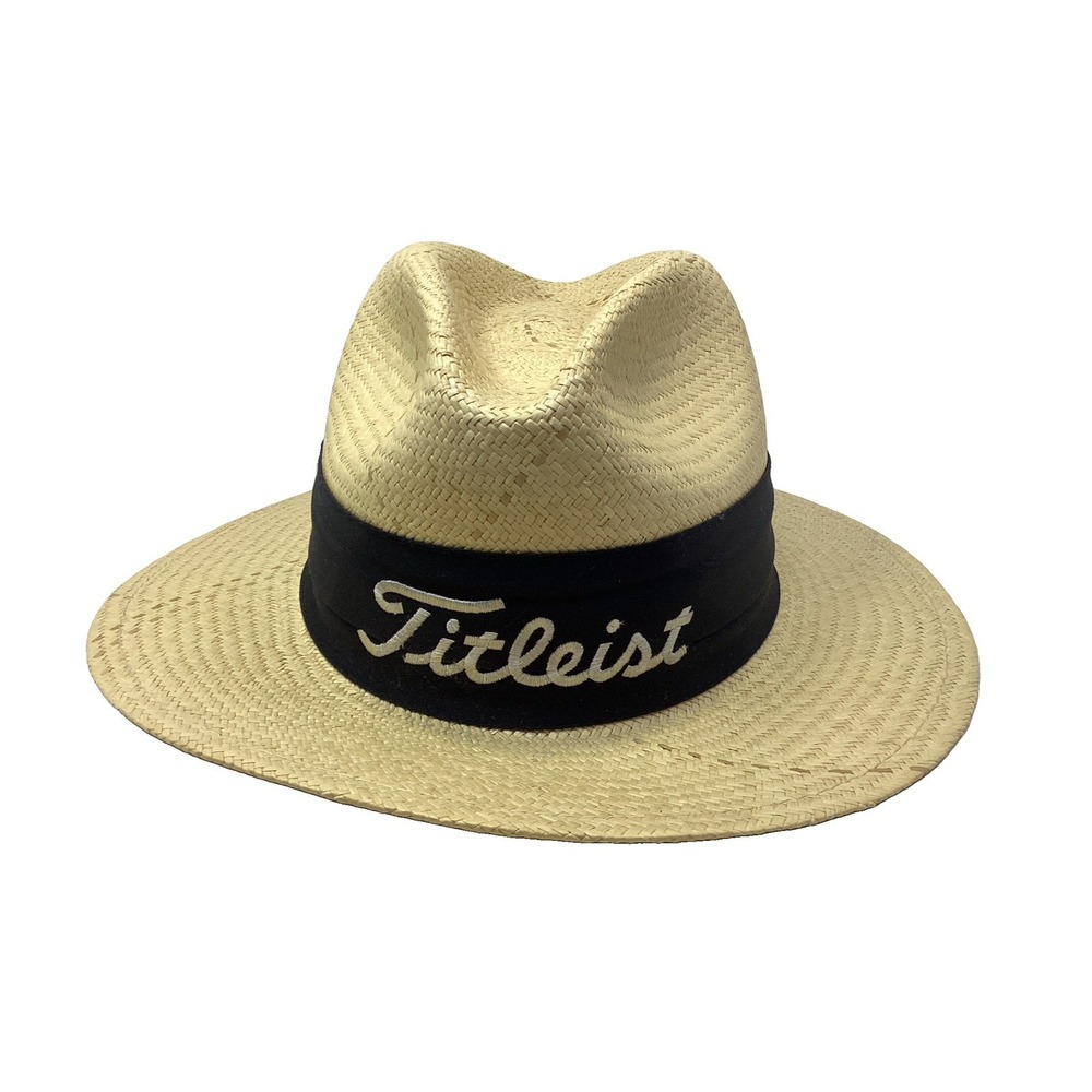 TITLEIST Texace Unihat USA Straw Fedora PGA Tour Masters Fairway Golf Hat VTG